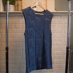 Men's Blue and Navy Vest